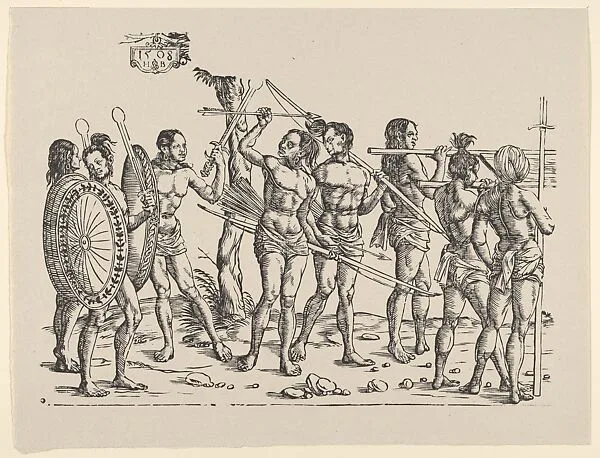Left Side of King Cochin, from Set of Exotic Races, in Holzschnitte alter Meister gedruckt von den Originalstöcken der Sammlung Derschau im besitz des Staatlichen Kupferstich-kabinetts zu Berlin — Hans Burgkmair|Max J. Friedländer|Kupferstichkabinett, Staatliche Museen zu Berlin|E. A. Seemann