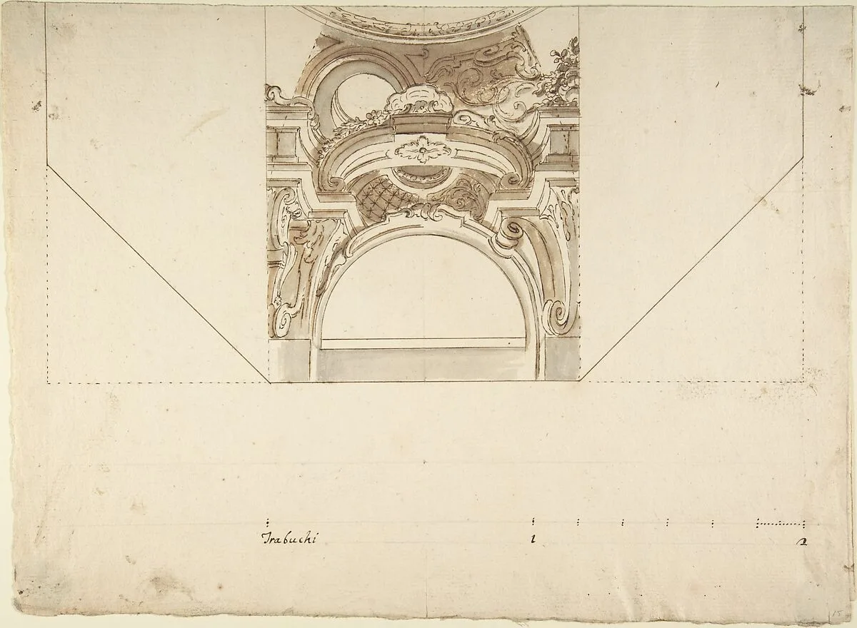 Two alternate projects for a Cornice — Anonymous, Italian, Piedmontese, 18th century