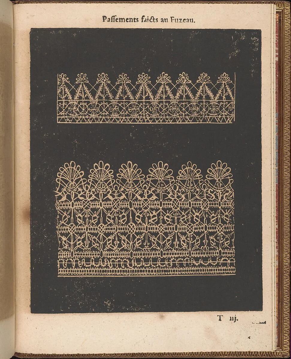 La Pratique de l'Aiguille, page 74 (recto) — Matthias Mignerak|Pierre Firens|Marie de Medici|Jean Le Clerc