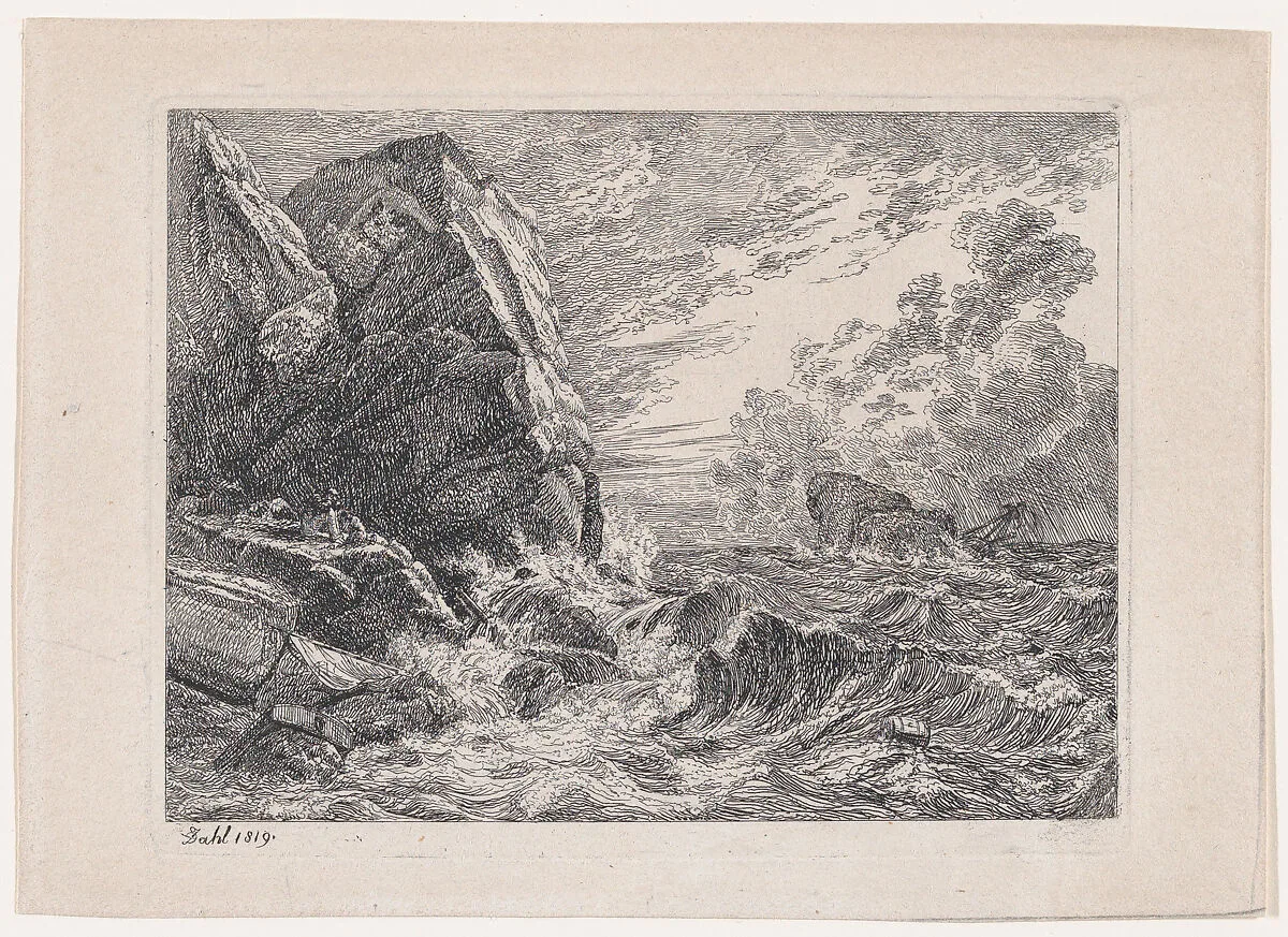 Shipwreck on a Rocky Shore — Johan Christian Dahl