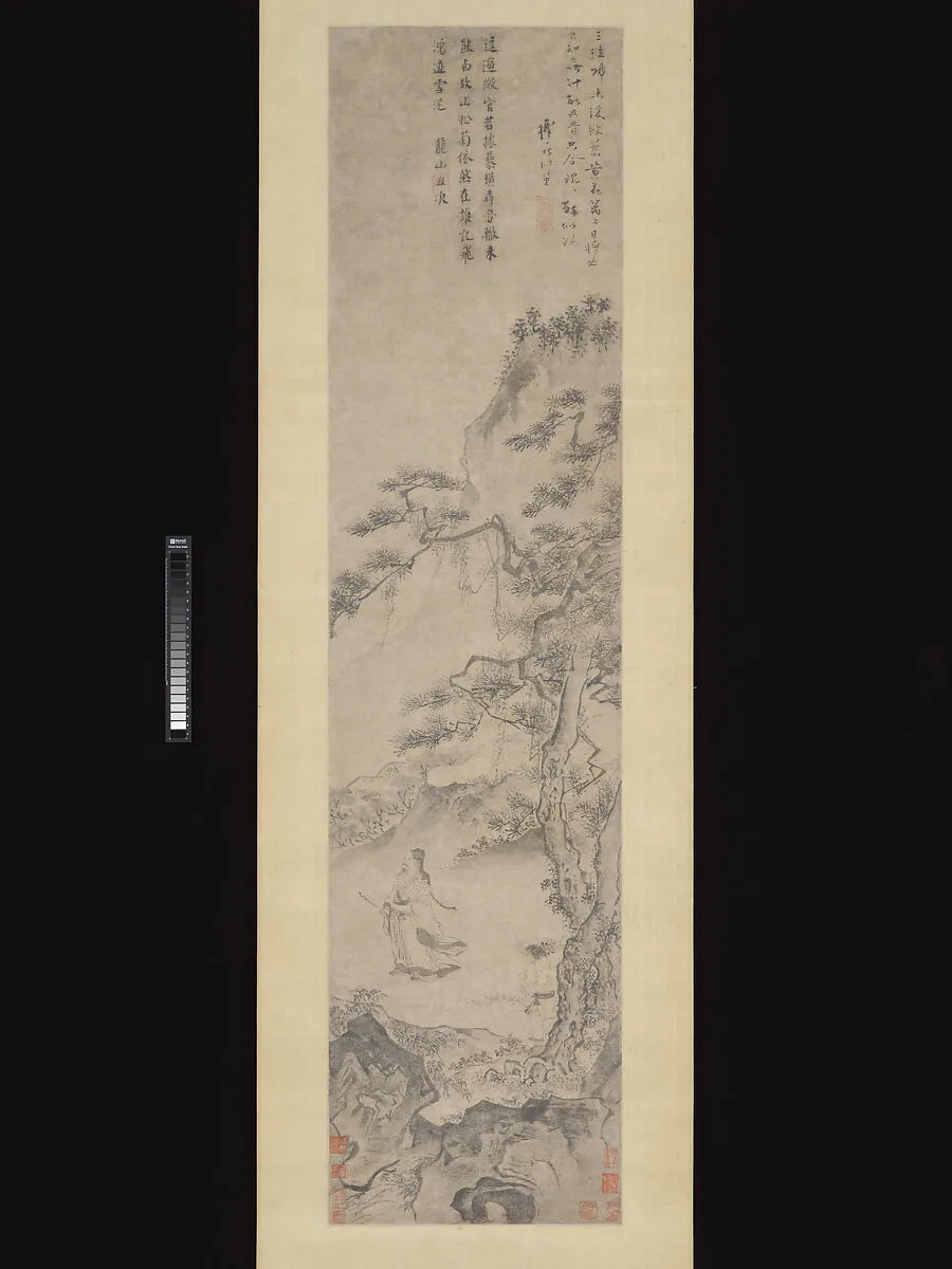 明 杜堇 陶淵明賞菊圖 軸|Tao Yuanming enjoying chrysanthemums — Du Jin