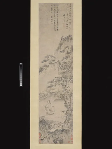 明 杜堇 陶淵明賞菊圖 軸|Tao Yuanming enjoying chrysanthemums