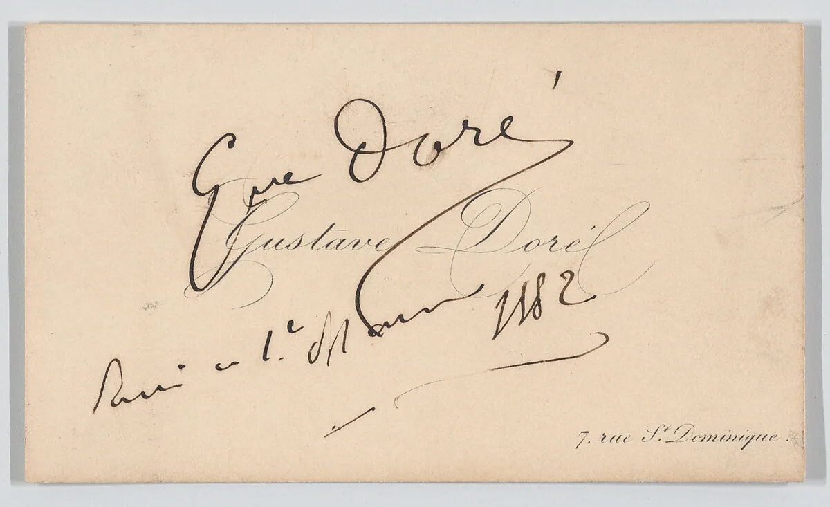 Gustave Doré, calling card — Anonymous|Gustave Doré