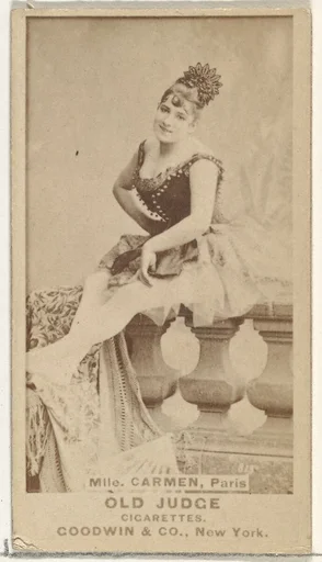 Mlle. Carmen, Paris, from the Actors and Actresses series (N171) for Old Judge Cigarettes