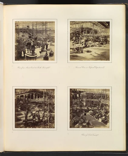 [View From Music Court to South Transept; View in Tropical Department; View of the Egyptian Court; View of North Transept]