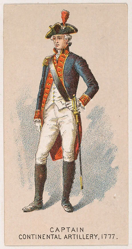 Captain, Continental Artillery, 1777, from the Military Series (N224) issued by Kinney Tobacco Company to promote Sweet Caporal Cigarettes — Kinney Brothers Tobacco Company