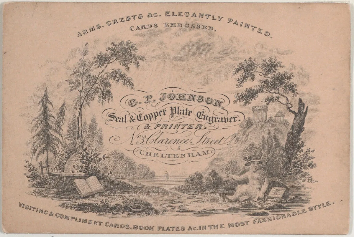 Trade Card for C.P. Johnson, Seal and Copper Plate Engraver — Anonymous, British, 19th century