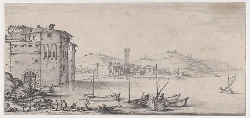 L'Embarquement des Marchandises (The Embarkation of Goods), from Paysages Gravés pour Jean de Médicis appelées aussi Paysages Dessinés a Florence, Vues de Florence, Paysages d'Italie, et Paysages Définitifs (Landscapes Engraved for Giovanni de'Medici, Landscapes Designed in Florence, Views of Florence, Landscapes of Italy, and Definitive Landscapes)