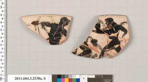 Terracotta rim fragments of a kylix (drinking cup)
