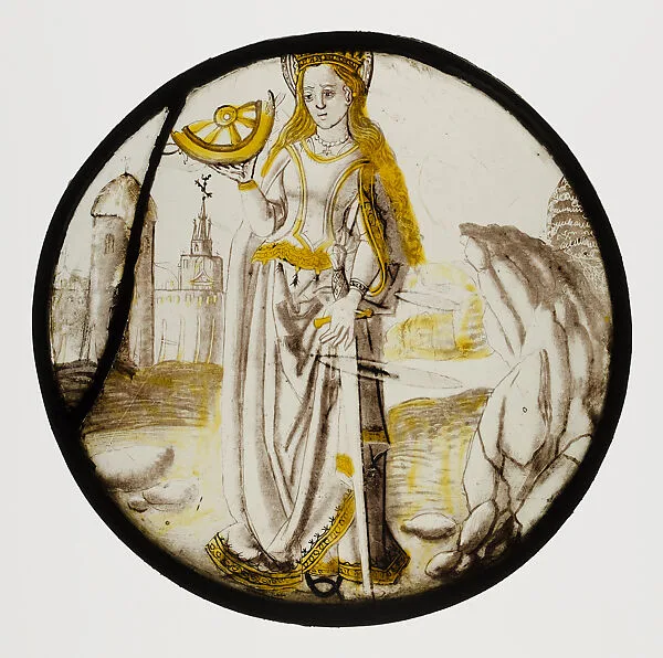 Roundel with Saint Catherine of Alexandria — Unknown