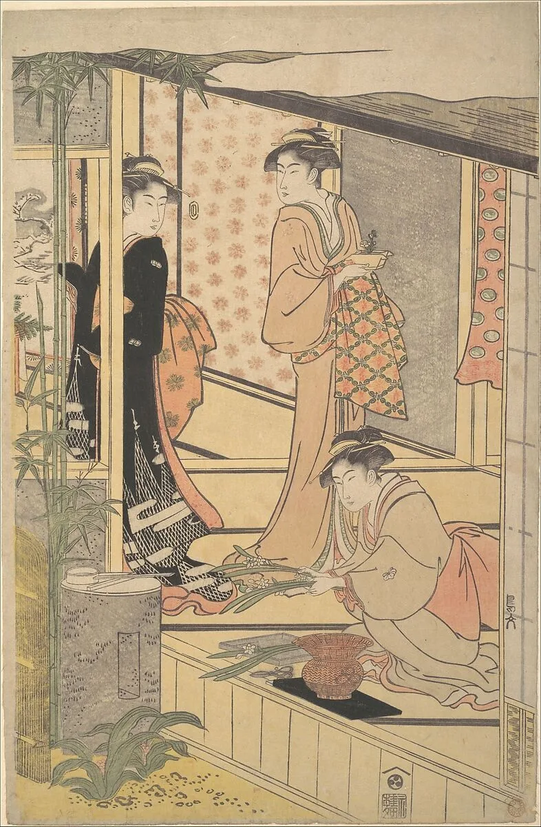 細田栄之画 正月準備|Preparing New Year Decorations — Hosoda Eishi