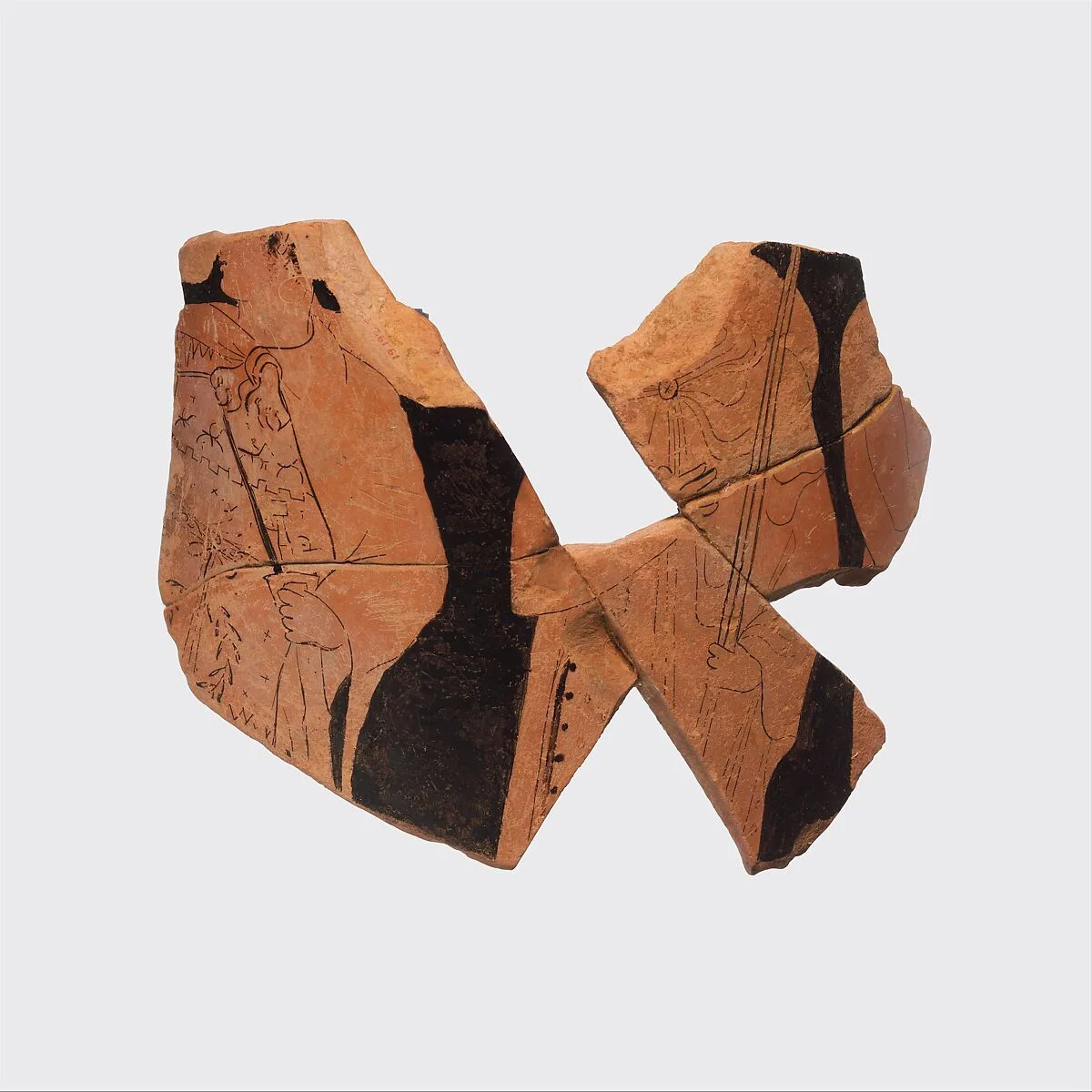 Fragmentary stand of a terracotta lebes gamikos (round-bottomed bowl with handles and stand used in weddings) — Unknown