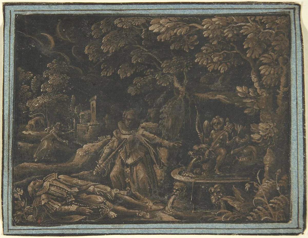 Pyramus and Thisbe — Anonymous, German, 17th century