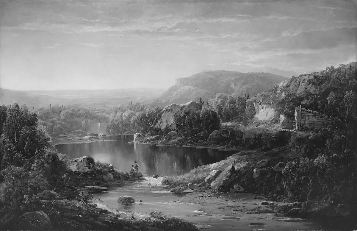 Landscape with Waterfall and Figures — William Louis Sonntag