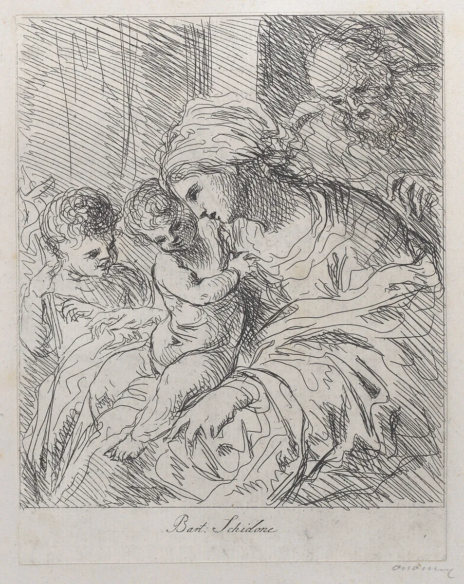 The Holy Family with Saint John the Baptist — Bartolomeo Schedoni|Anonymous