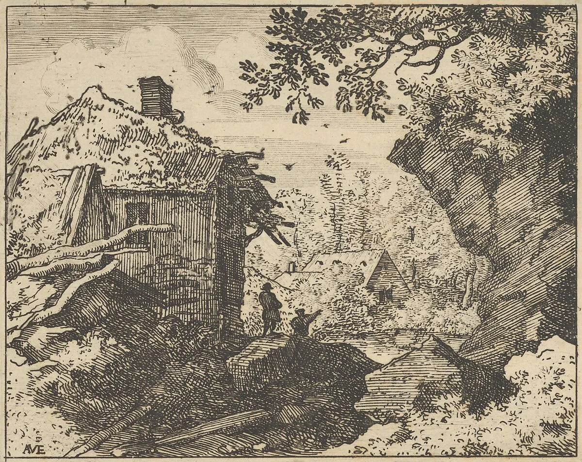 The Straw Hut Seen from Behind — Allart van Everdingen