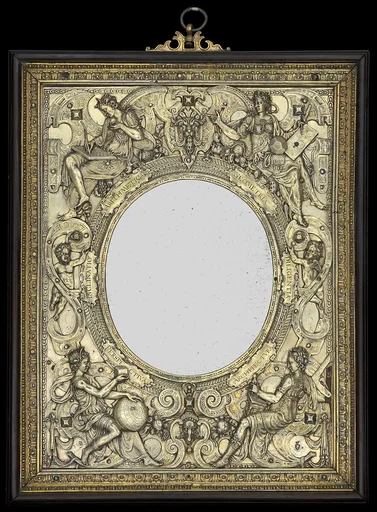 Relief mounted as a mirror frame