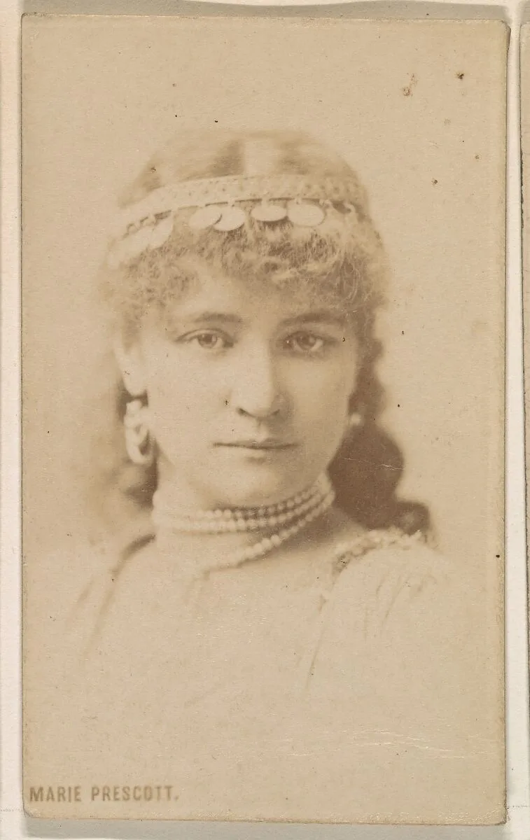 Marie Prescott, from the Actresses series (N246), Type 1, issued by Kinney Brothers to promote Sporting Extra Cigarettes — Kinney Brothers Tobacco Company