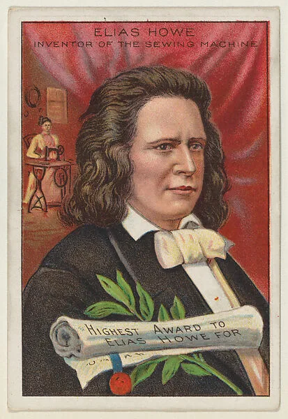 Elias Howe, Inventor of the Sewing Machine, from the "Heroes of History" series (T68), issued with Miners Extra Smoking Tobacco, Natural Leaf Scrap, and Royal Bengals Little Cigars — Royal Bengals Little Cigars|Elias Howe