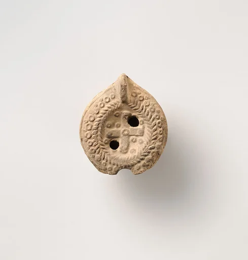 Terracotta oil lamp