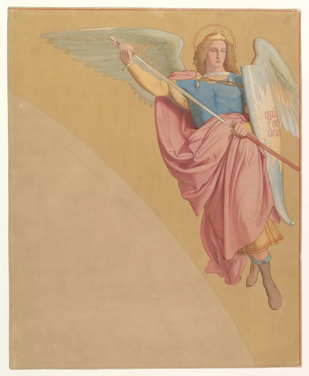 Archangel Drawing a Sword — Eduard Jakob von Steinle