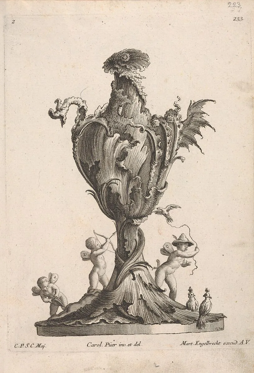 Plate 2 from Neu inventierte Vasi auf die neueste manier — Carl Pier|Johann Gottlieb Thelot|Martin Engelbrecht