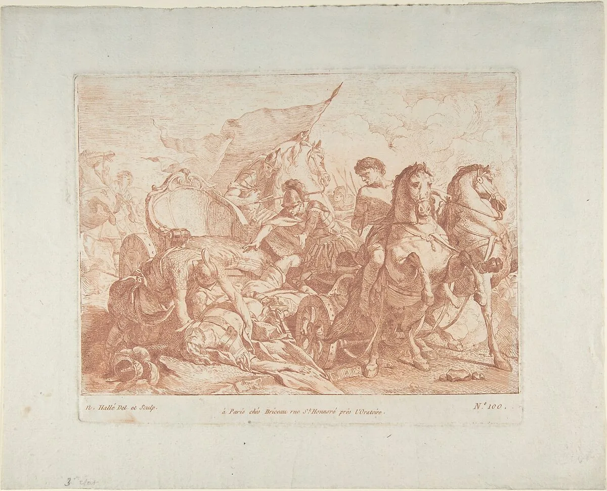 Fall of Antiochus From His Chariot — Noël Hallé