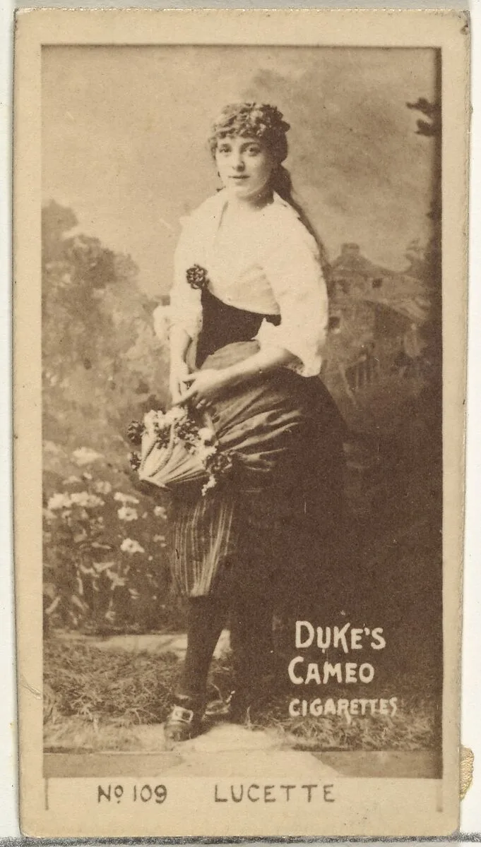 Card Number 109, Lucette, from the Actors and Actresses series (N145-4) issued by Duke Sons & Co. to promote Cameo Cigarettes — W. Duke, Sons & Co.