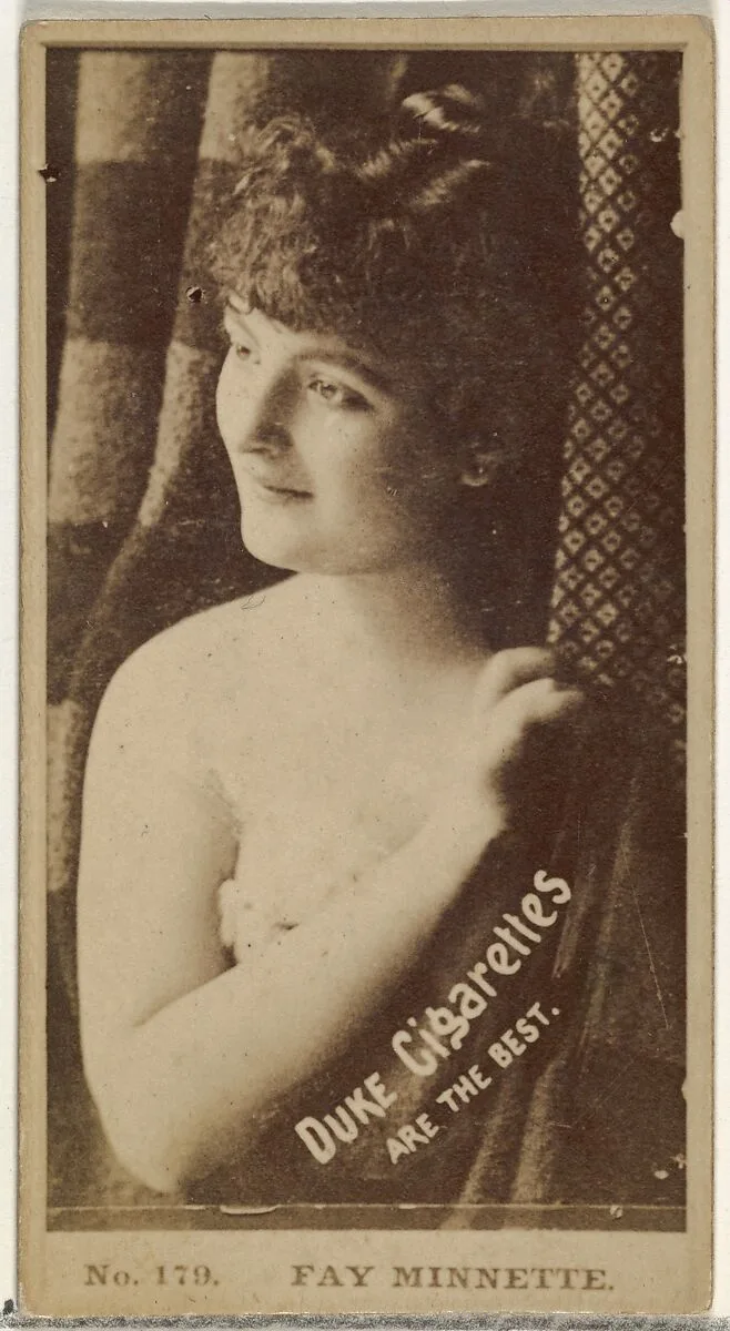 Card Number 179, Fay Minnette, from the Actors and Actresses series (N145-6) issued by Duke Sons & Co. to promote Duke Cigarettes — W. Duke, Sons & Co.