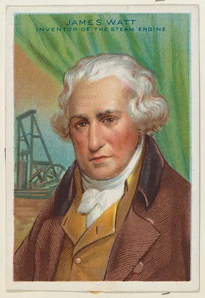 James Watt, Inventor of the Steam Engine, from the "Heroes of History" series (T68), issued with Miners Extra Smoking Tobacco, Natural Leaf Scrap, and Royal Bengals Little Cigars — Royal Bengals Little Cigars|James Watt