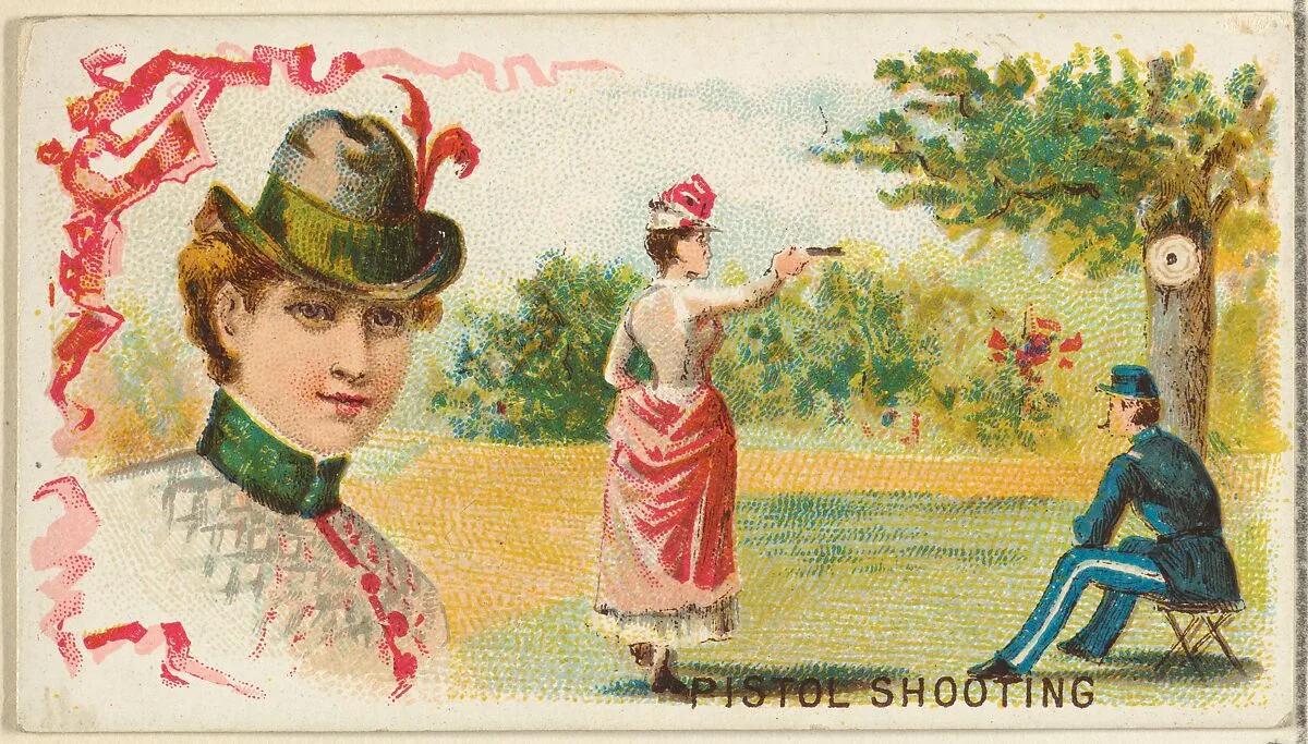 Pistol Shooting, from the Games and Sports series (N165) for Old Judge Cigarettes — Goodwin & Company