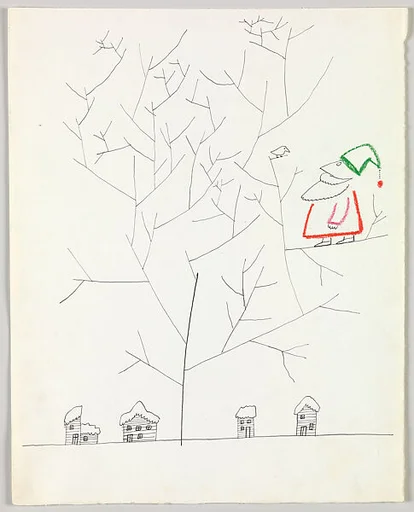 Santa Looking at Bird in a Tree