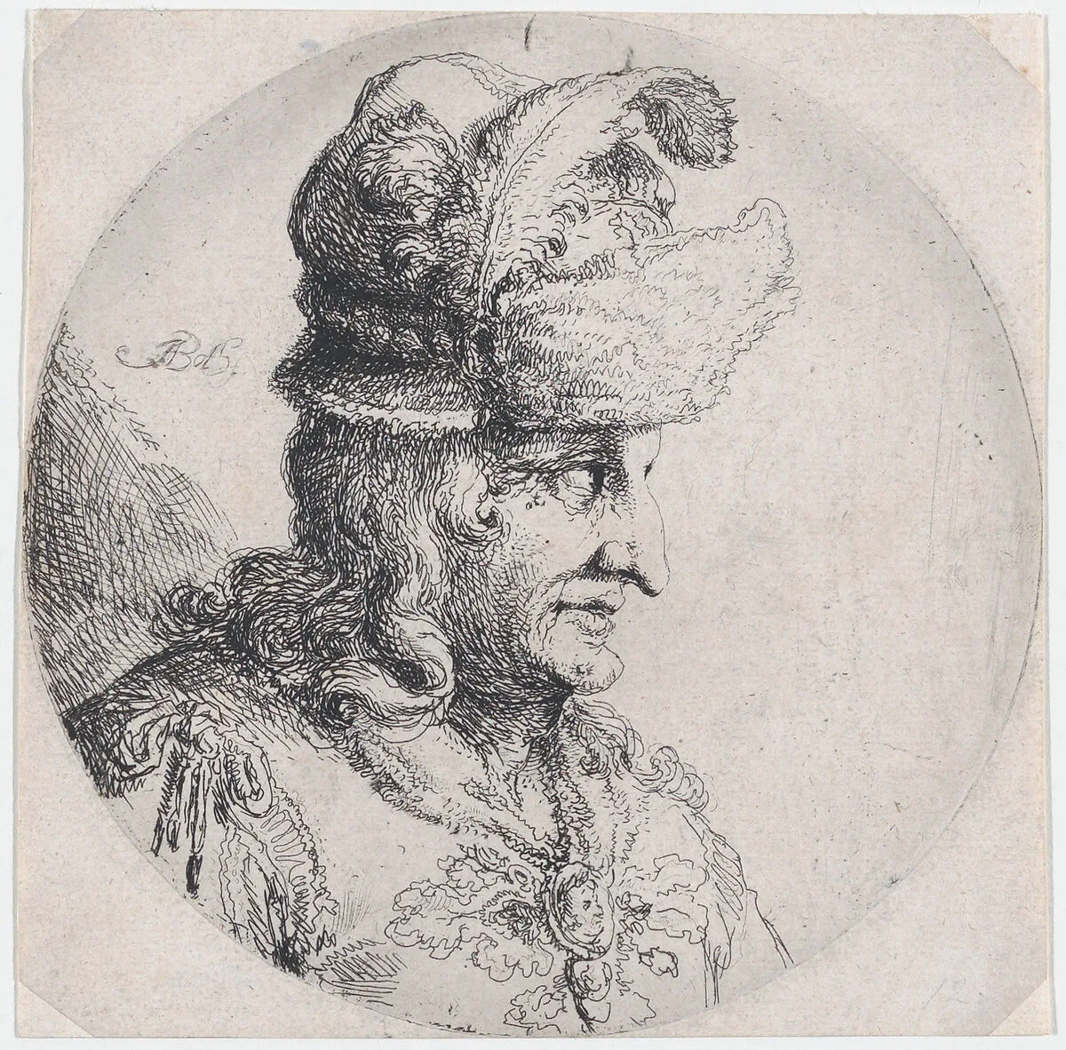 Portrait of a Man with a Large Feather in His Hat — Andries Both