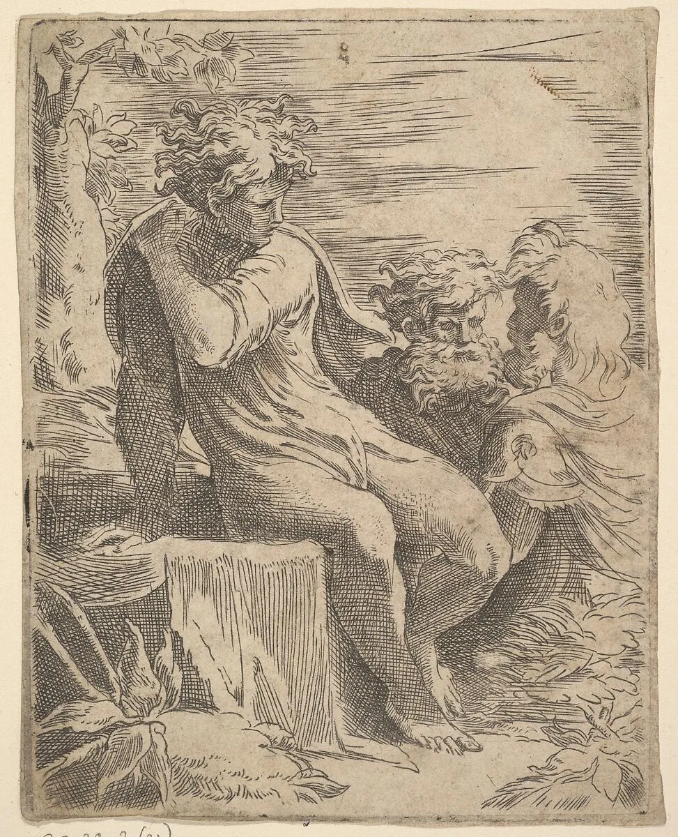 Youth with two old Men — Anonymous, Italian, 16th century|Parmigianino (Girolamo Francesco Maria Mazzola)
