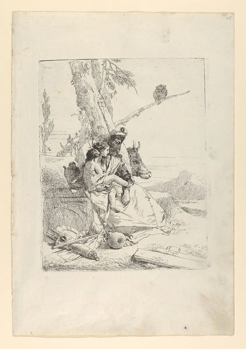 The Family of the oriental Peasant, from the Scherzi — Giovanni Battista Tiepolo