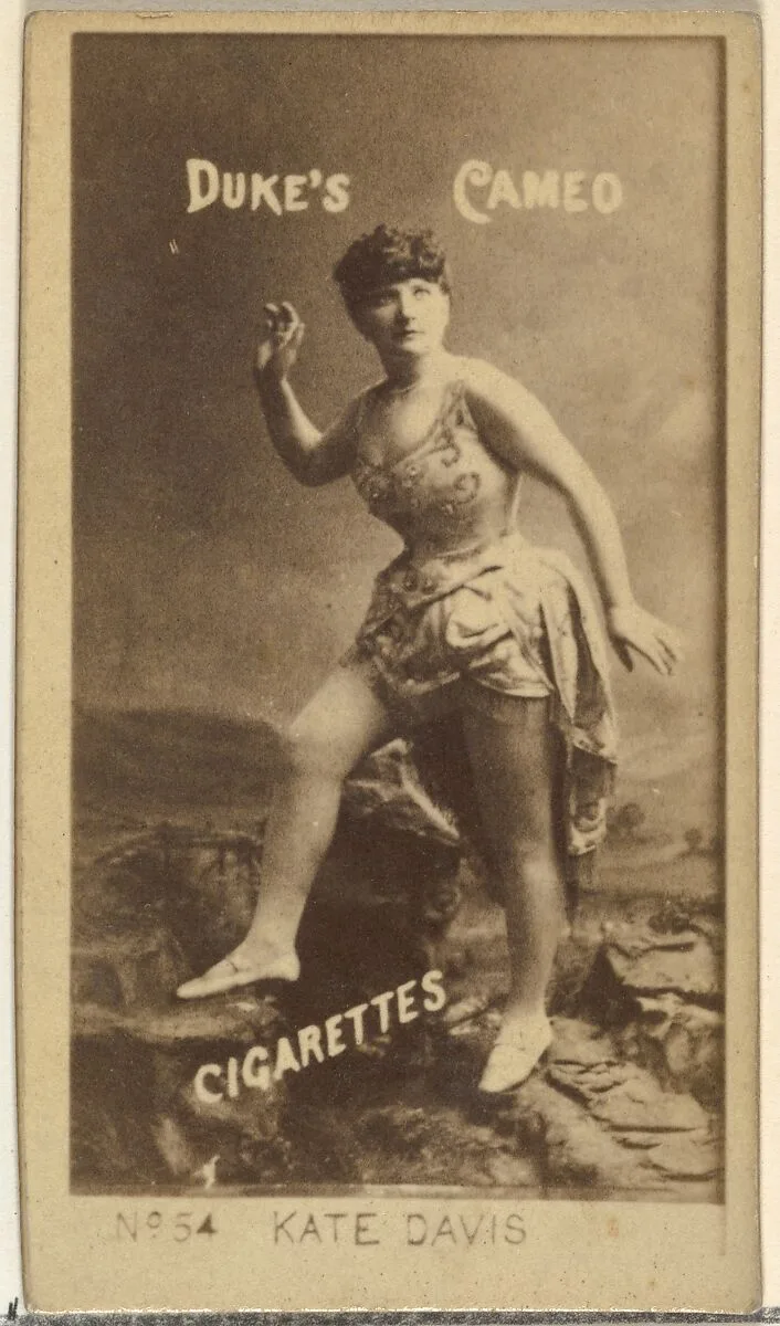 Card Number 54, Kate Davis, from the Actors and Actresses series (N145-4) issued by Duke Sons & Co. to promote Cameo Cigarettes — W. Duke, Sons & Co.