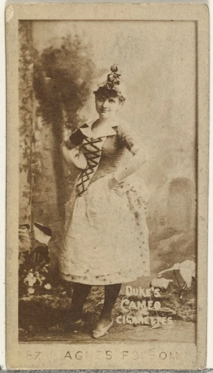 Card Number 87, Agnes Folsom, from the Actors and Actresses series (N145-4) issued by Duke Sons & Co. to promote Cameo Cigarettes — W. Duke, Sons & Co.