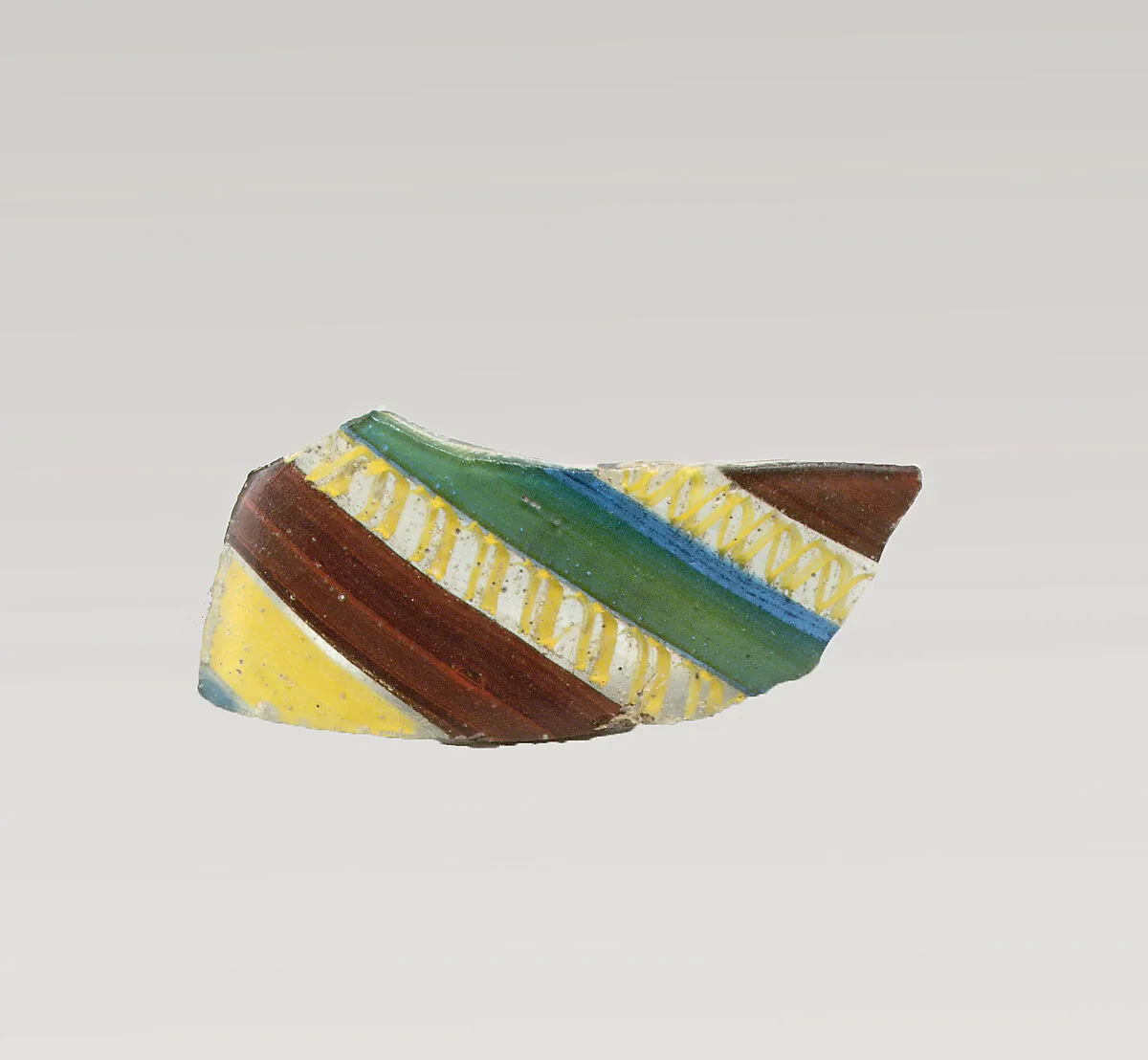 Glass striped mosaic fragment — Unknown