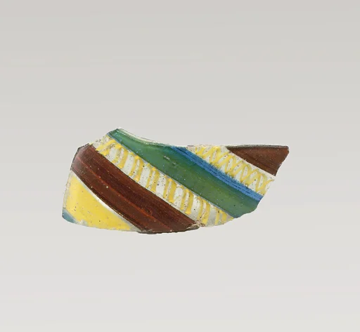 Glass striped mosaic fragment