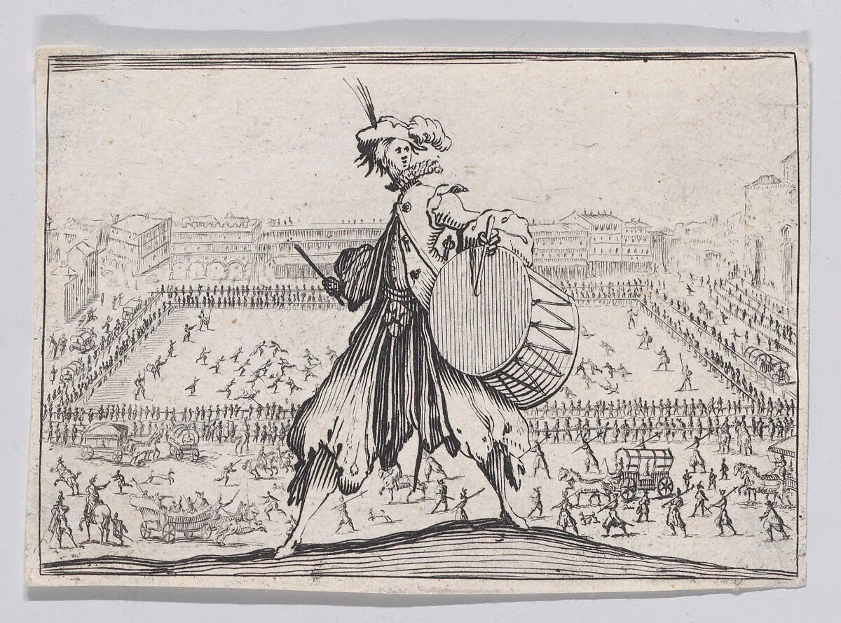 Copy of Le Jeu de Paume sur la Place Sainte-Croix, a Florence (The Tennis Game at the Piazza Santa Croce, in Florence), from "Les Caprices" — Jacques Callot|Anonymous