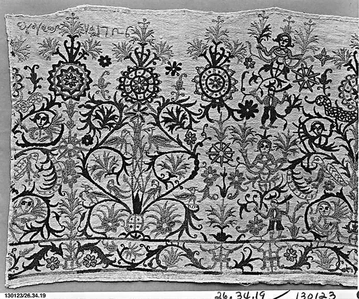 Portion of a dress border