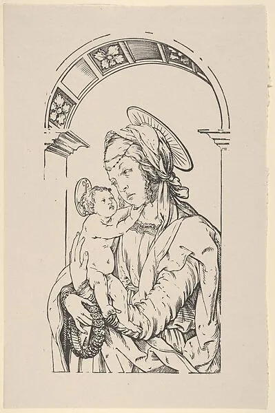 Virgin and Child Under an Arch, from Holzschnitte alter Meister gedruckt von den Originalstöcken der Sammlung Derschau im besitz des Staatlichen Kupferstich-kabinetts zu Berlin — Hans Burgkmair|Max J. Friedländer|Kupferstichkabinett, Staatliche Museen zu Berlin|E. A. Seemann