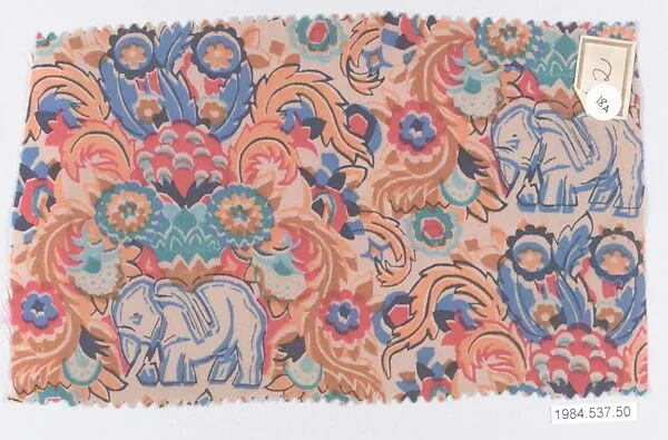 Textile sample, from the ¦Franko Prints¦ series — Frank Silk Mills, Inc.|Joseph Urban