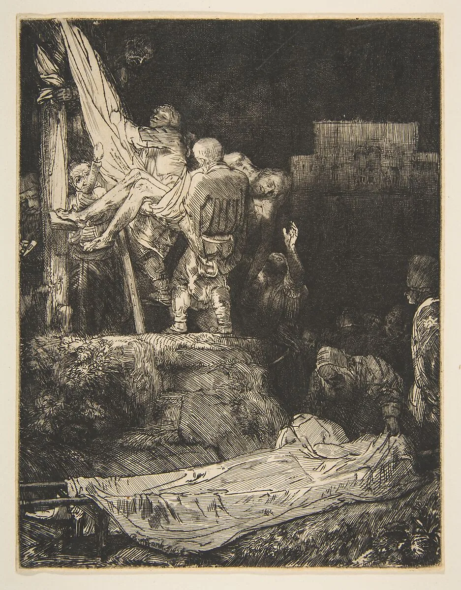 Descent from the Cross by Torchlight — Rembrandt (Rembrandt van Rijn)