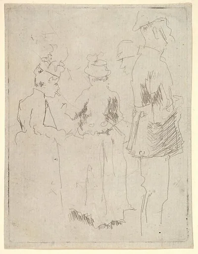 Sketch of Policeman and Two Women