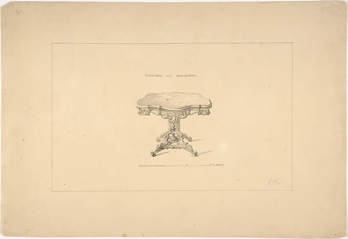 Design for a Fancy Table, Louis Quatorze Style — Robert William Hume