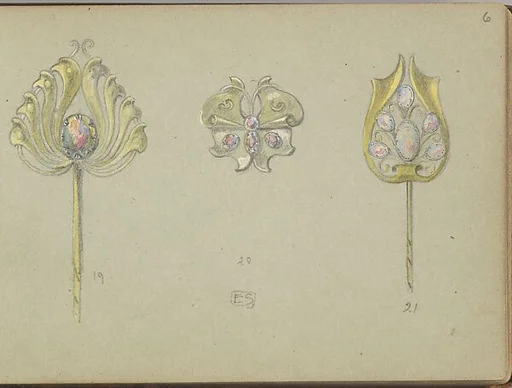Designs for Two Gold Stickpins and a Seperate Ornament
