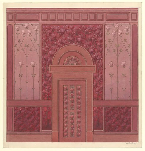Design for Wall Elevation with Magnolias