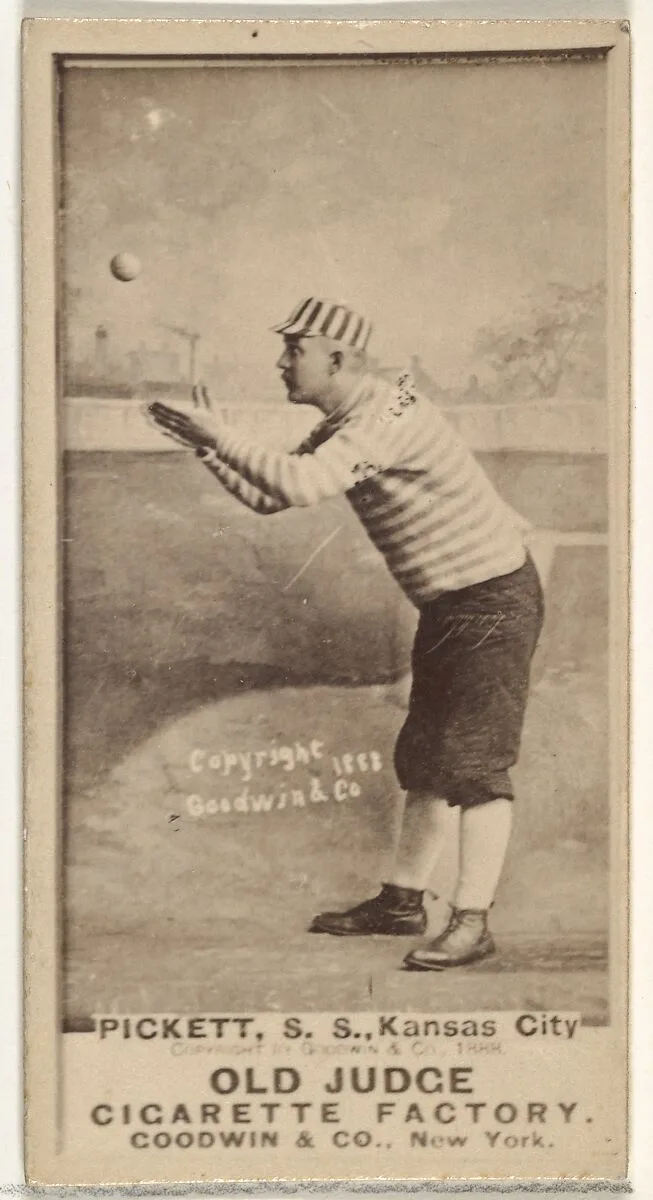 John Thomas Pickett, Shortstop, Kansas City Cowboys, from the Old Judge series (N172) for Old Judge Cigarettes — Goodwin & Company