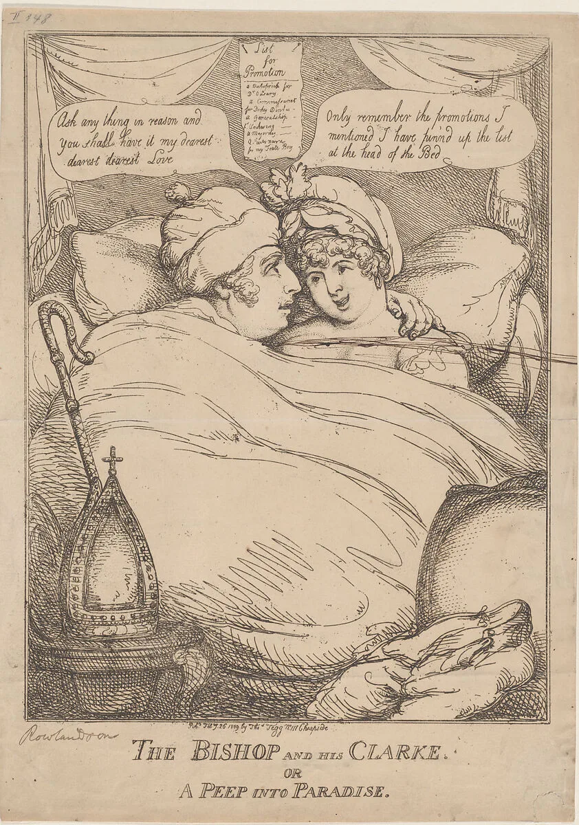 The Bishop and His Clarke, or, A Peep into Paradise — Thomas Rowlandson|Thomas Tegg